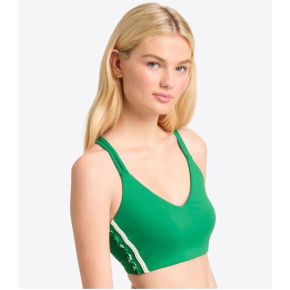 Draper James Crossback Sports Bra in Green Size Large - Picture 1 of 5